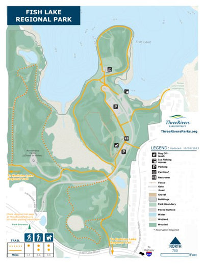 Three Rivers Park District Fish Lake Regional Park Winter digital map