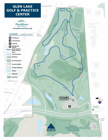 Glen Lake Golf Winter Map by Three Rivers Park District | Avenza Maps