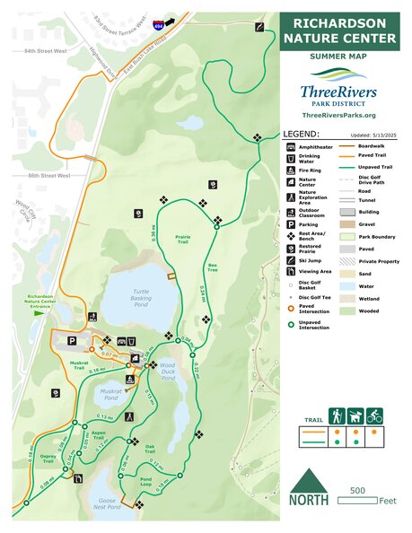 Hyland Lake Park Reserve Richardson Nature Center Summer Map by Three ...