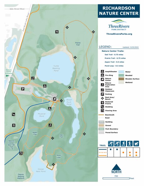 Hyland Lake Park Reserve Richardson Nature Center Winter Map by