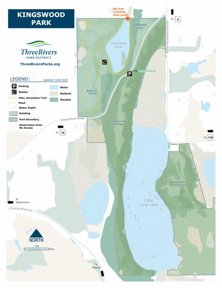 Kingswood Park Winter Map by Three Rivers Park District | Avenza Maps