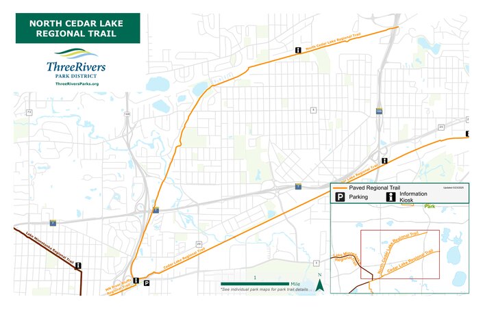 North Cedar Lake Regional Trail Map by Three Rivers Park District ...