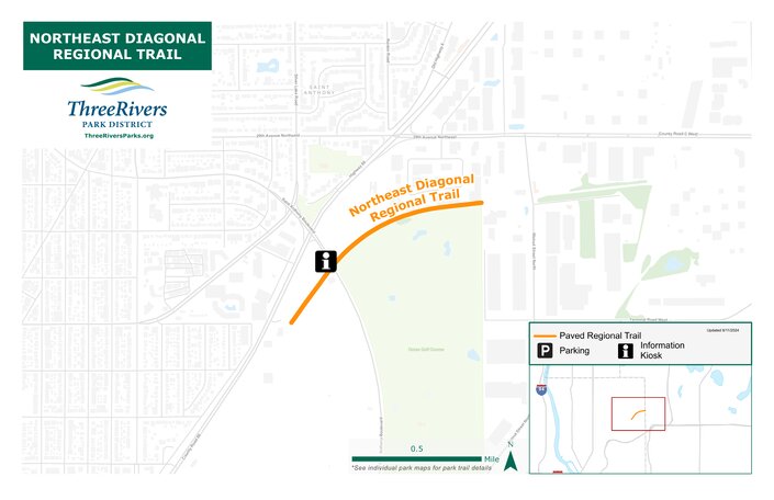 Northeast Diagonal Regional Trail Map by Three Rivers Park District ...