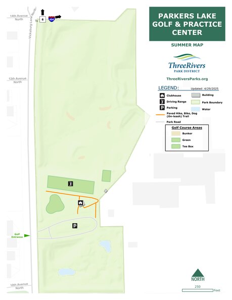 Parkers Lake Golf Summer Map by Three Rivers Park District | Avenza Maps