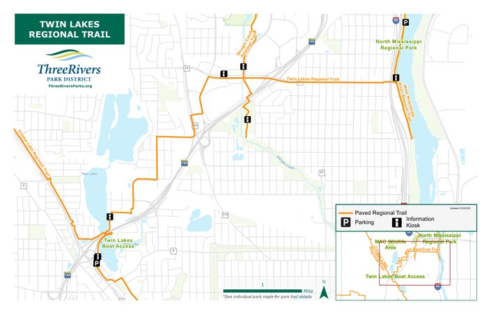 Twin Lakes Regional Trail Map by Three Rivers Park District | Avenza Maps