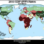 Three Scale Strategy 2011 World GDP (PPP) Rates digital map