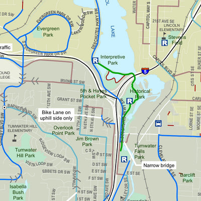 Thurston Regional Planning Council Thurston County Bicycle Map 2023 Edition digital map