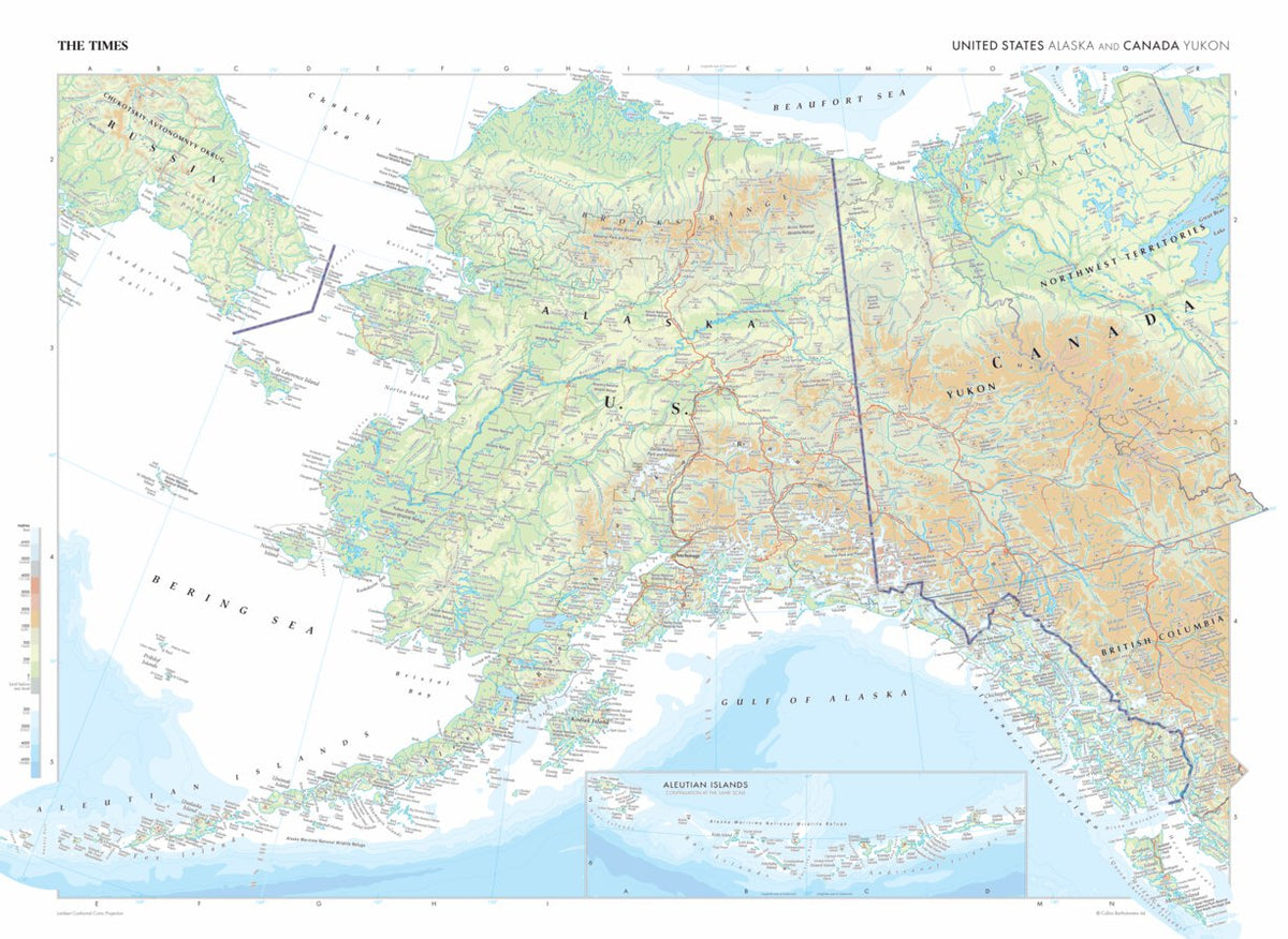 Time Map Alaska The Times Map of Alaska (United States) and Yukon (Canada) by Times ...