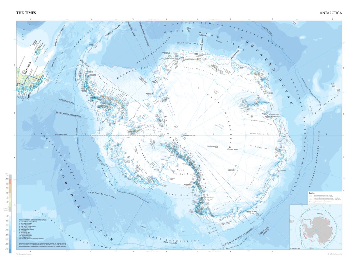 The Times Map of Antarctica by - Times Maps The Times Map Of Antarctica Digital Map 38652250914972
