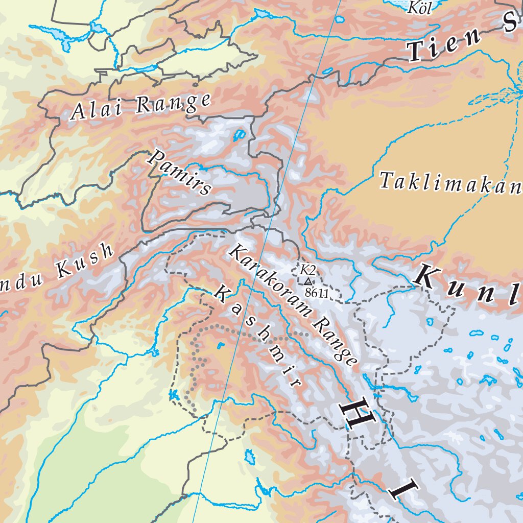 The Times Map of Asia (Physical Features) by Times Maps | Avenza Maps