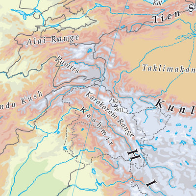 Times Maps The Times Map of Asia (Physical Features) digital map