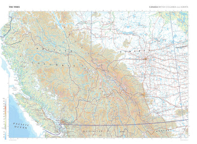 Times Maps The Times Map of British Columbia and Alberta (Canada) digital map