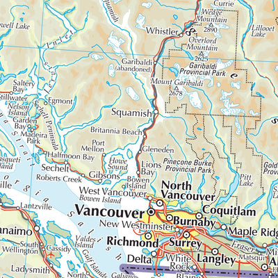 Times Maps The Times Map of British Columbia and Alberta (Canada) digital map