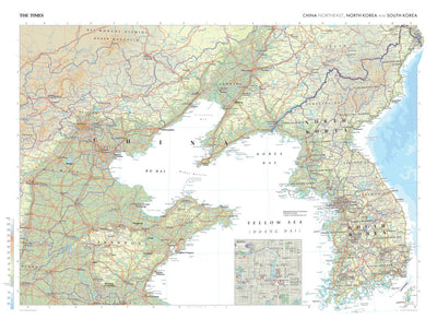 Times Maps The Times Map of China (North-east), North Korea and South Korea digital map