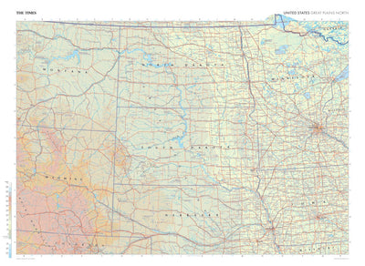 Times Maps The Times Map of Great Plains North (United States) digital map
