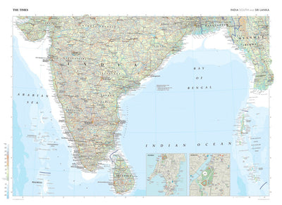Times Maps The Times Map of India (South) and Sri Lanka digital map