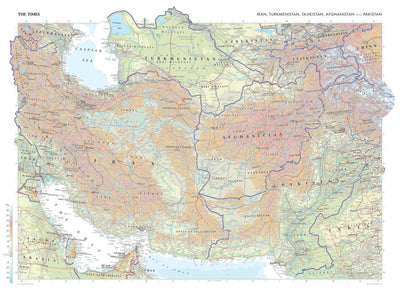 Times Maps The Times Map of Iran, Turkmenistan, Tajikistan, Afghanistan and Pakistan digital map