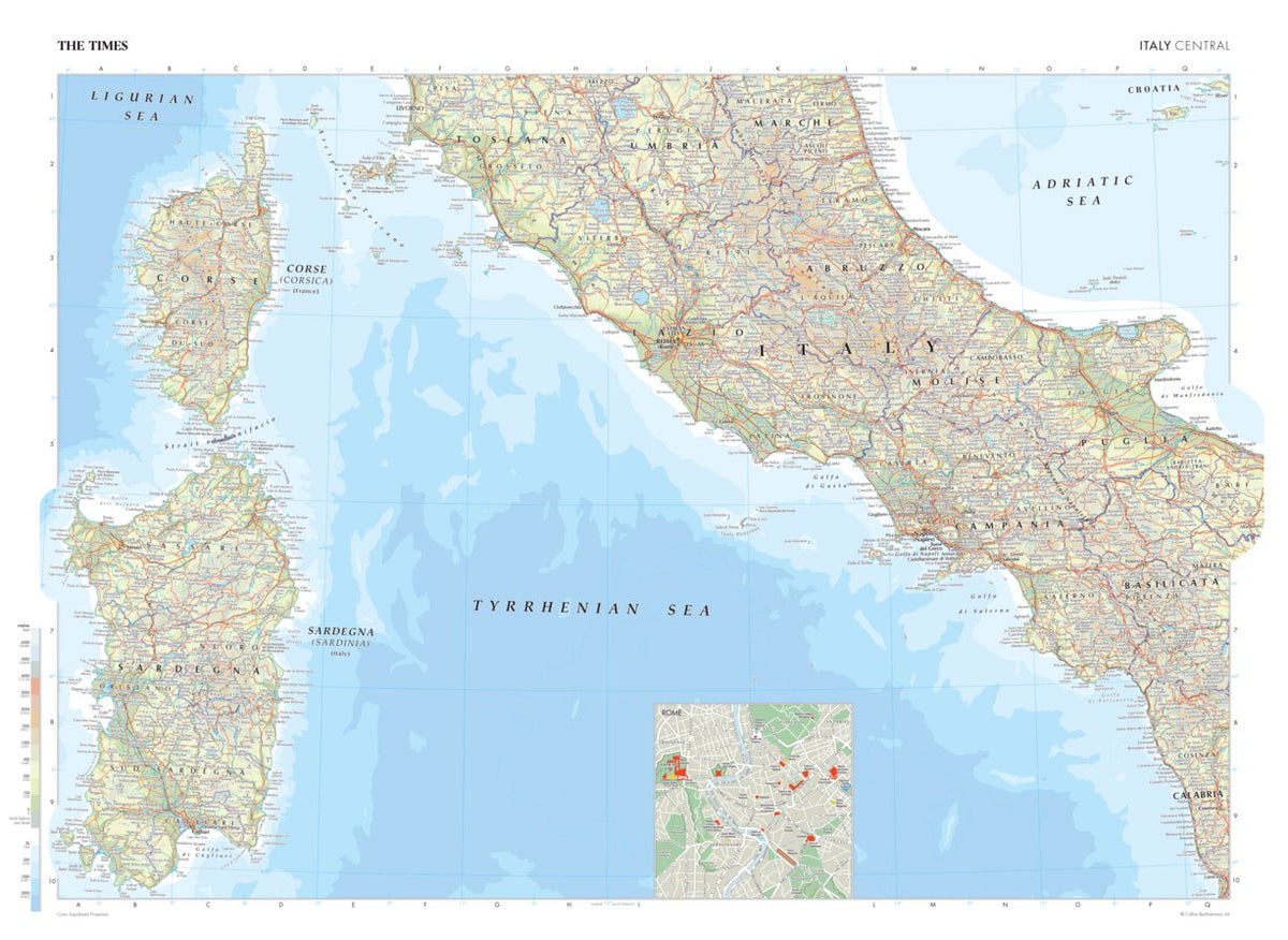 The Times Map of Italy (Central) by Times Maps | Avenza Maps