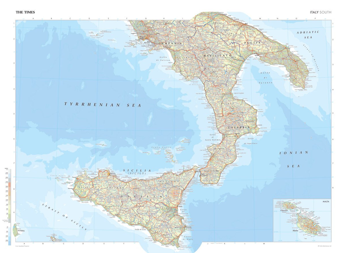 The Times Map of Italy (South) by Times Maps | Avenza Maps