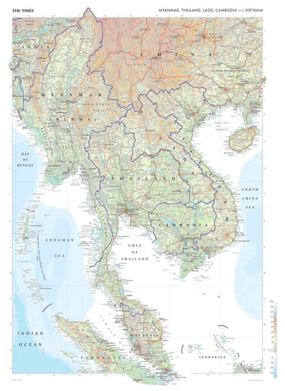 Times Maps The Times Map of Myanmar, Thailand, Laos and Vietnam digital map