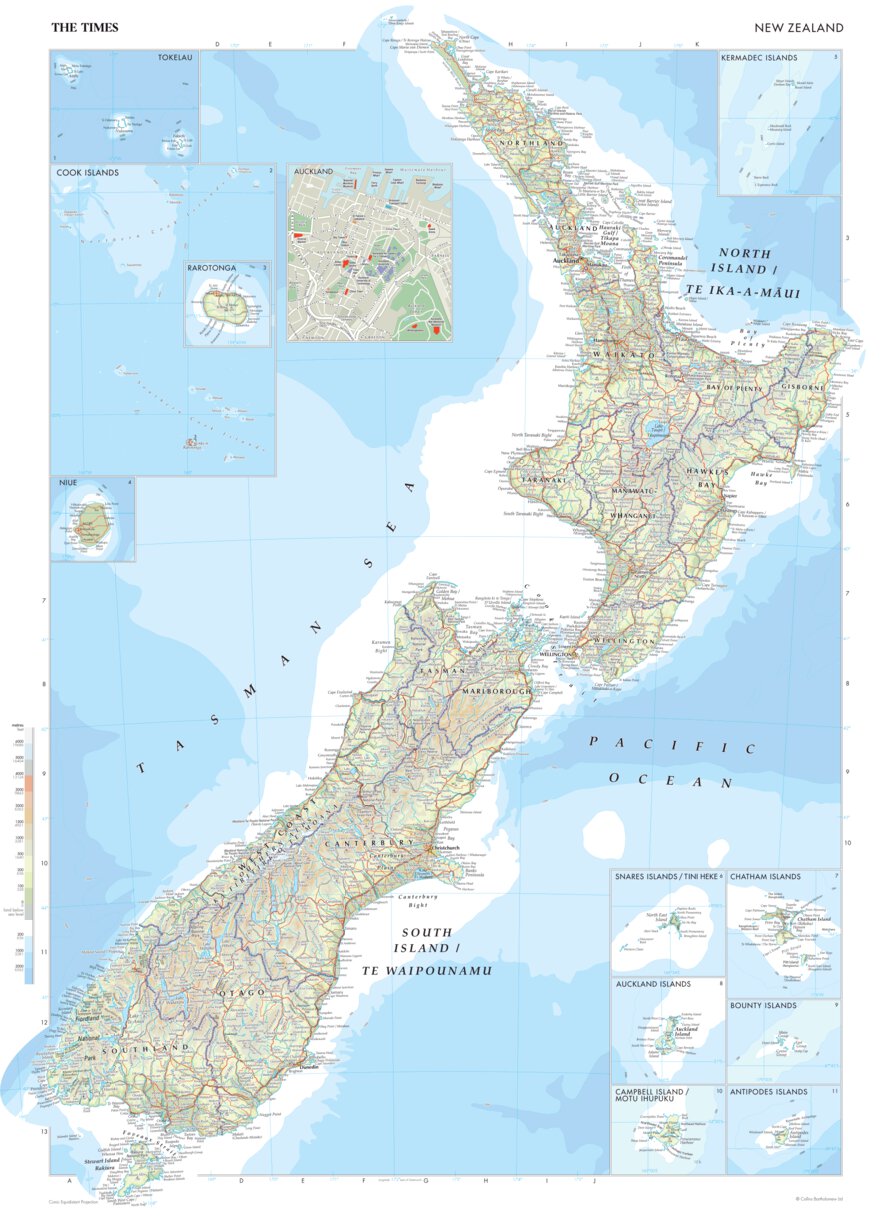 The Times Map of New Zealand by Times Maps | Avenza Maps