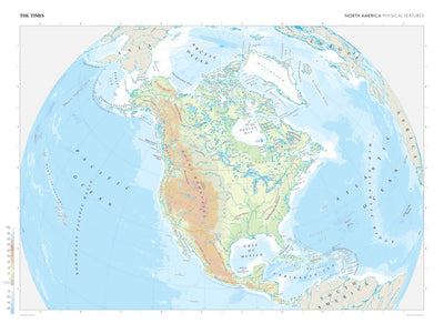 Times Maps The Times Map of North America (Physical Features) digital map