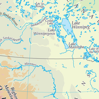 Times Maps The Times Map of North America (Physical Features) digital map