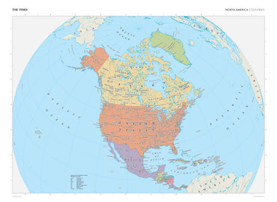 Times Maps The Times Map of North America (Political Features) digital map