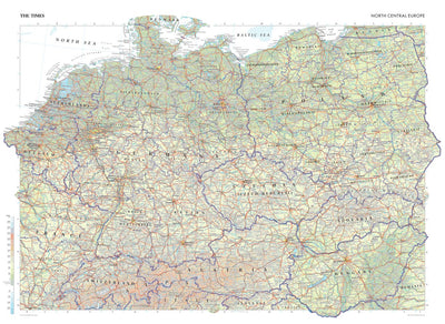 Times Maps The Times Map of North Central Europe digital map