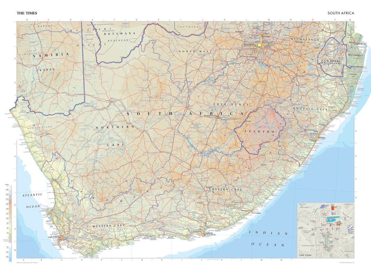 The Times Map of South Africa by Times Maps | Avenza Maps