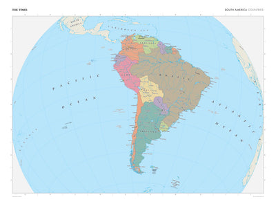 Times Maps The Times Map of South America (Political Features) digital map