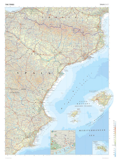 Times Maps The Times Map of Spain (East) digital map