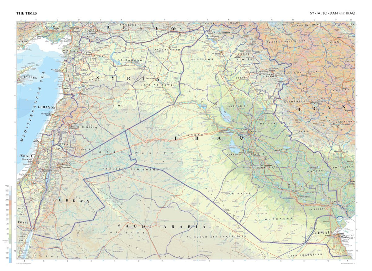 The Times Map of Syria, Jordan and Iraq by Times Maps | Avenza Maps