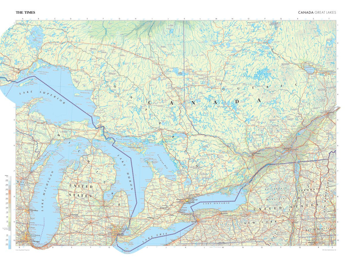 The Times Map of the Great Lakes (Canada) by Times Maps | Avenza Maps
