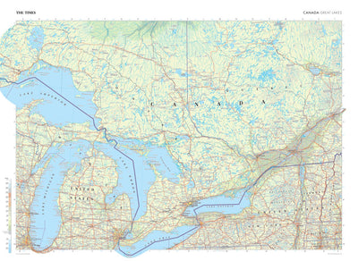 Times Maps The Times Map of the Great Lakes (Canada) digital map