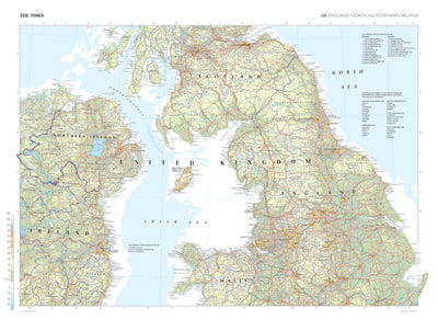 Times Maps The Times Map of the United Kingdom: England (North) and Northern Ireland digital map
