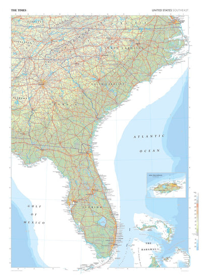 Times Maps The Times Map of the United States (Southeast) digital map