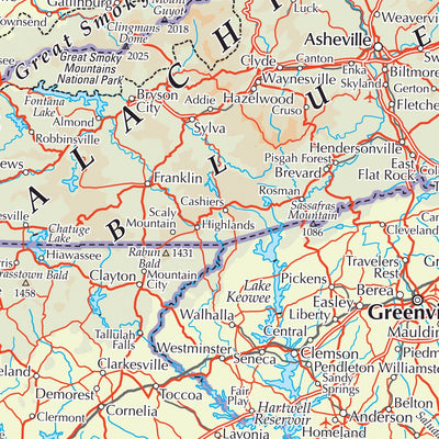 Times Maps The Times Map of the United States (Southeast) digital map