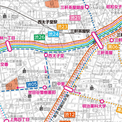 世田谷区全図//交通・避難場所案内 Preview 3