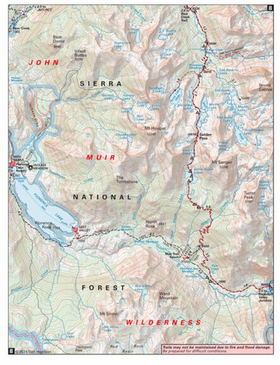 John Muir Trail Map #8 Preview 1