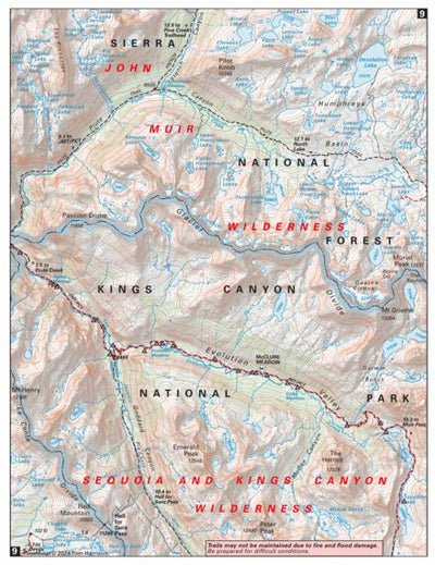 John Muir Trail Map #9 Preview 1