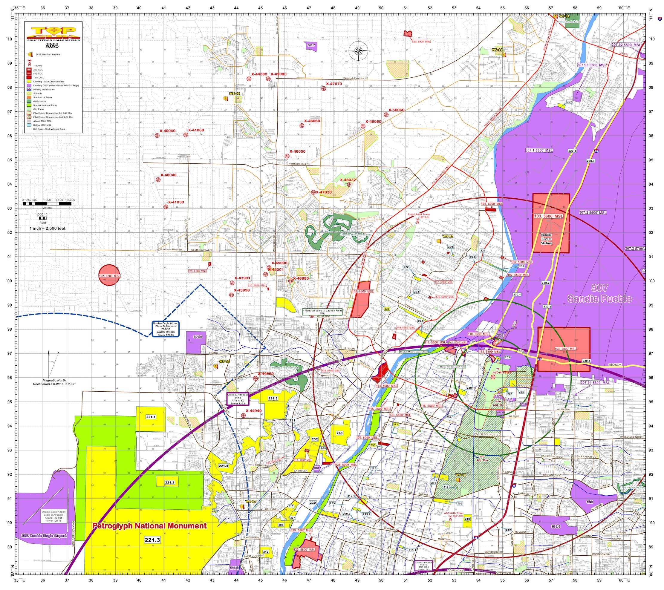 Top Gun Rio Grande Classic 2024 PZ Map by Top Gun Balloon Club