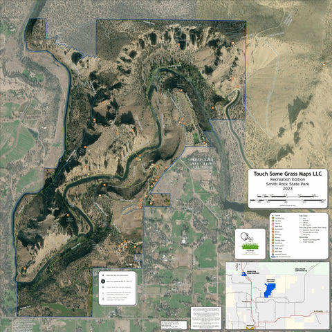 Touch Some Grass Maps LLC Oregon Recreation - Smith Rock State Park bundle exclusive