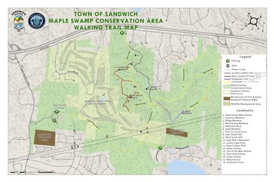 Town of Sandwich Maple Swamp Conservation Area Trail Map digital map