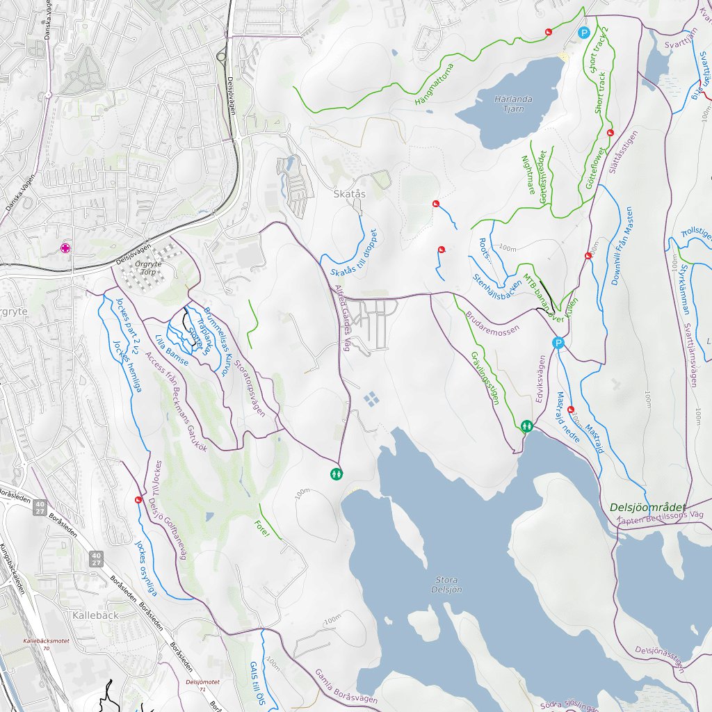 Göteborg Mountain Bike Trails Map by Trailforks | Avenza Maps