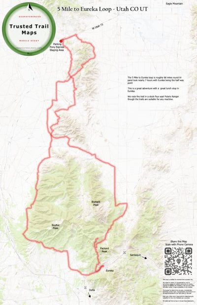 Trusted Trail Maps Inc. 5 mile to Eureka Loop - Eureka - Juab CO UT digital map