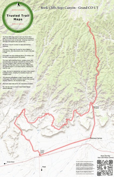 Trusted Trail Maps Inc. Book Cliffs Sego Canyon - Emery CO UT digital map