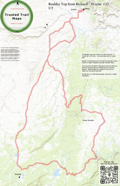 Trusted Trail Maps Inc. Boulder Top - Bicknell Wayne CO UT digital map