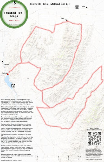 Trusted Trail Maps Inc. Burbank Hills - Millard CO UT digital map