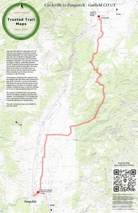Circleville to Panguich - Garfield CO UT Map by Trusted Trail Maps Inc ...
